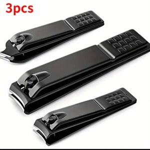 3 Piece Set Of Black Stainless Steel Clippers